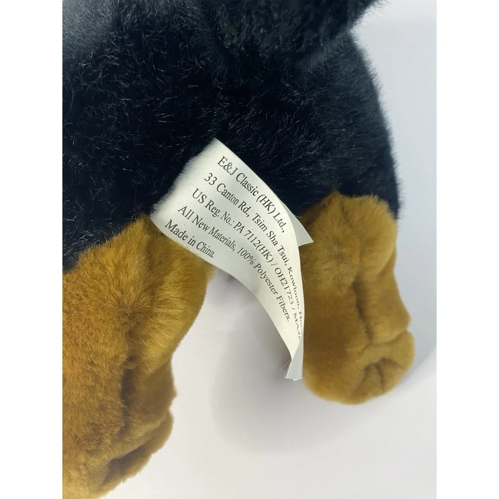E &‎ J Classic Rottweiler Plush Stuffed Animal Christmas Hat Holiday Realistic